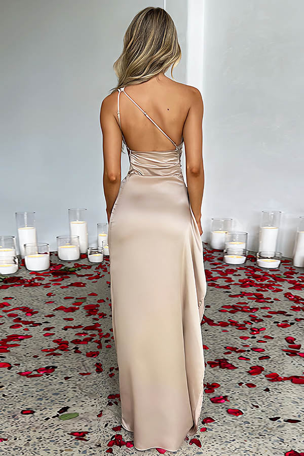 Satin Slit Maxi Dress